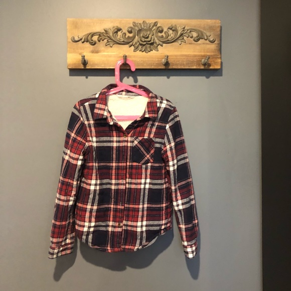 Fleece Lined Plaid Top - Picture 1 of 3
